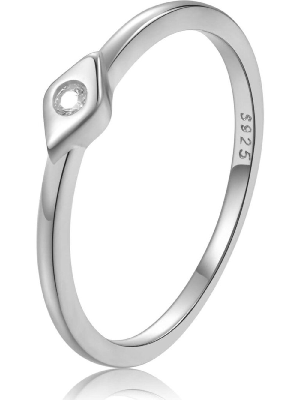 Dainty Sterling Silver Evil Eye Ring | Trendy Protection Jewelry, Size